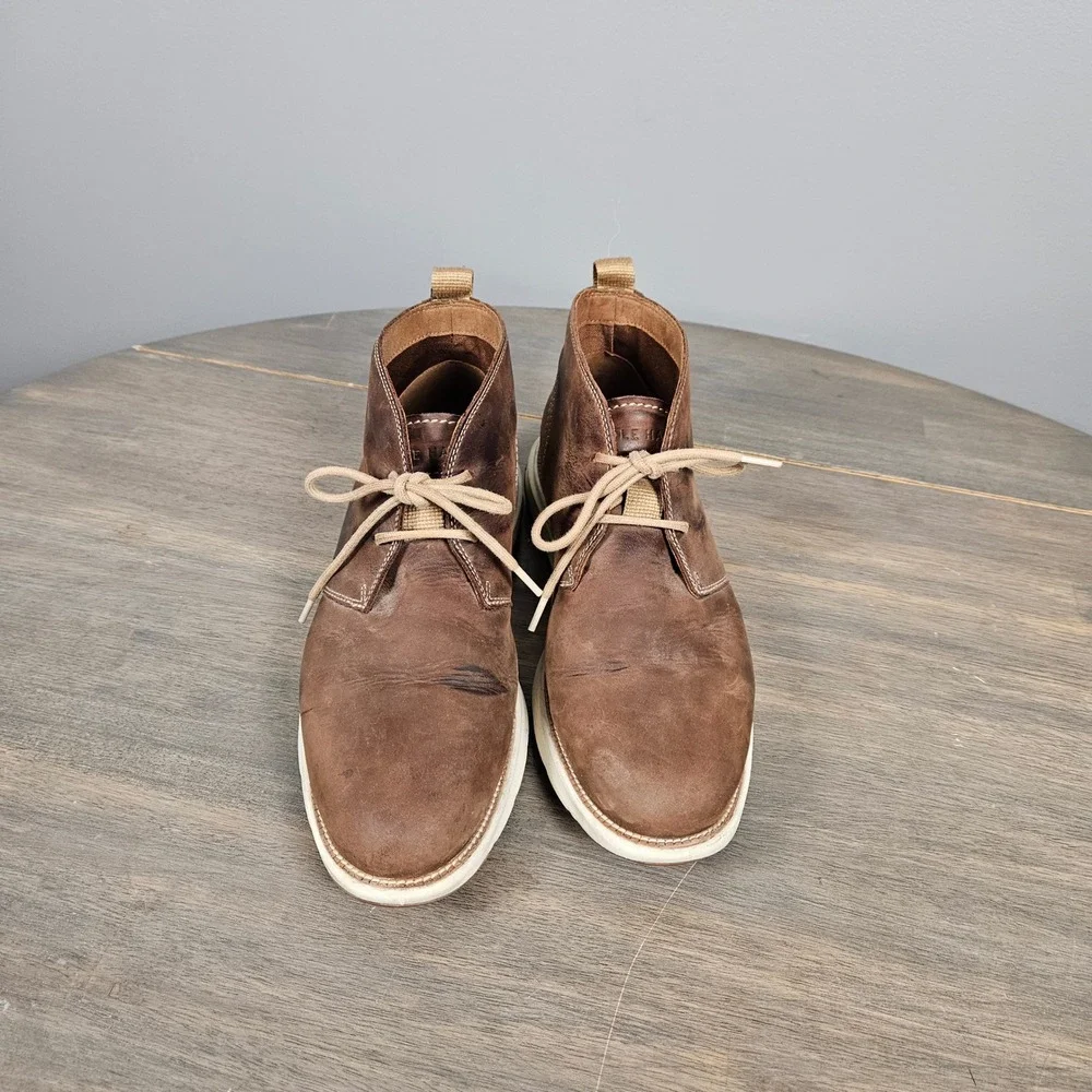 Cole Haan Men's 10M Chukka Boots Grand Atlantic 360 Water Resistant Nubuck Brown